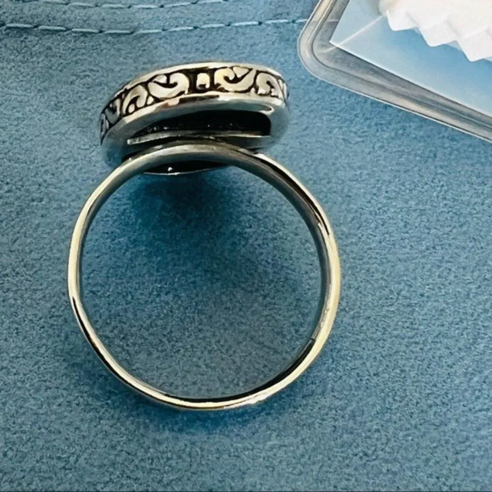 Samuel B. Sterling Silver Bezel Set Abalone Balinese Oval Ring,‎ Sizes 6, NWT
